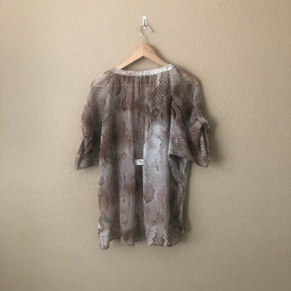 Express snakeskin print sheer blouse - Picture 3 of 4